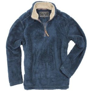 PEBBLE PILE PULLOVER 1/2 ZIP IN VINTAGE DENIM
